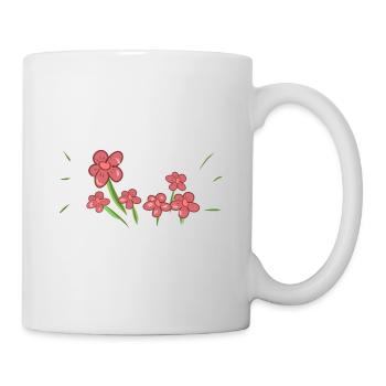 kleine rote blumen pflanzen natur - Tasse - Weiß - Rechts