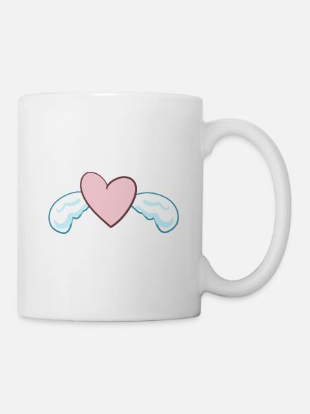 Engel Herz symbol liebe - Tasse - Weiß