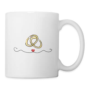 Bagues de mariage Cœur Amour Mariage - Mug blanc - blanc - Droite