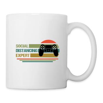 Social Distancing Expert Video Game Player Gaming - Tasse - Weiß - Rechts