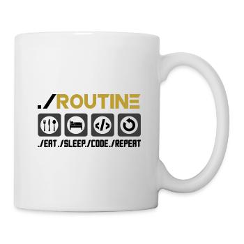 Routine Eat Sleep Code Repeat Software Developer C - Tasse - Weiß - Rechts