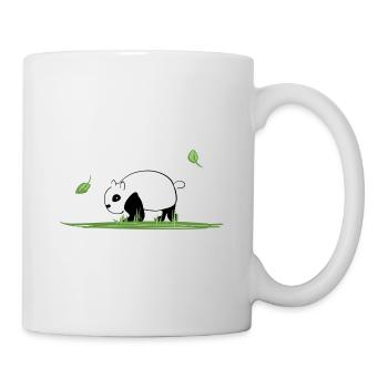 Animal Love Cartoon Panda Ecosystem Nature Grass - Mug - white - Right