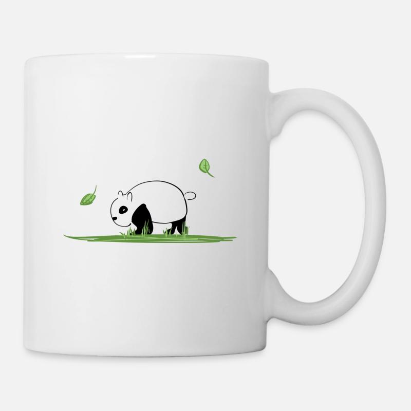 Tierliebe Cartoon Panda Ökosystem Natur Grass - Tasse - Weiß