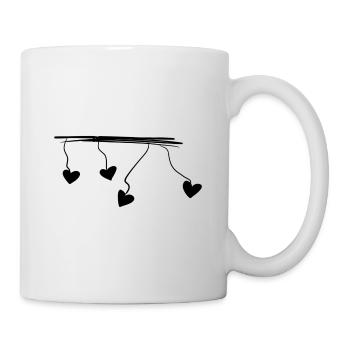 herzen linie herz strich linien - Tasse - Weiß - Rechts