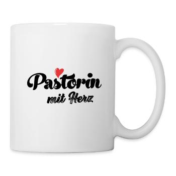 Pastorin mit Herz Pfarrerin Pastor Geschenk Kirche - Tasse - Weiß - Rechts