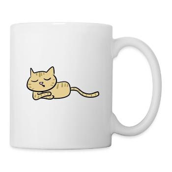 katze müde schlafen nacht - Tasse - Weiß - Rechts