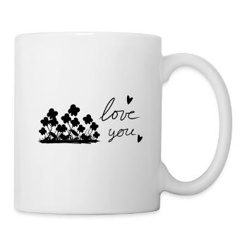 pflanzen blumen ich liebe dich herz - Tasse - Weiß - Rechts