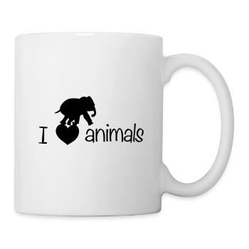 I love animals elephant animal welfare - Mug - white - Right