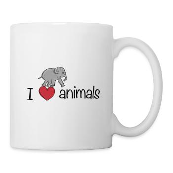 ich liebe tiere elefant tierliebe - Tasse - Weiß - Rechts