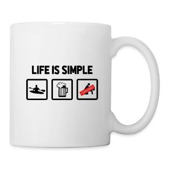 Life Can Be Simple Just Add Water Kayaking Paddle - Tasse - Weiß - Rechts
