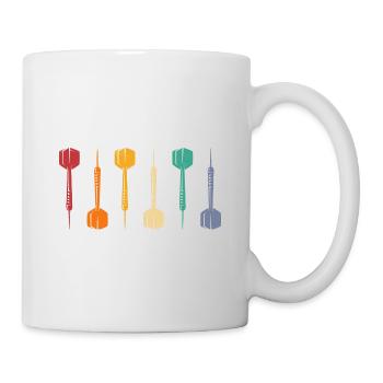Retro Graphic Dart Player Darts Dartboard Bullseye - Mug - white - Right