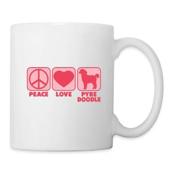 Standard Pyredoodle Mom Frauchen Peace Pink - Tasse - Weiß - Rechts