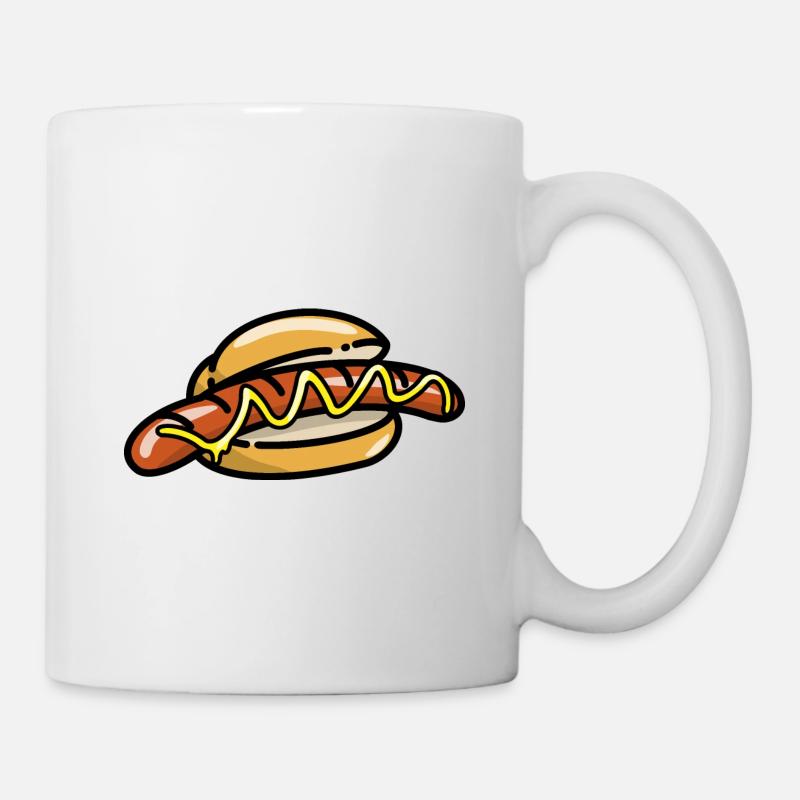 Comic Bratwurst Brötchen Senf German Streetfood - Tasse - Weiß