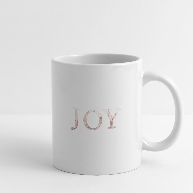 JOY! Floral pattern, customizable Mug