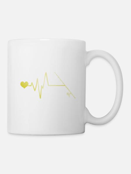 Angelrute Herzschlag - Tasse - Weiß