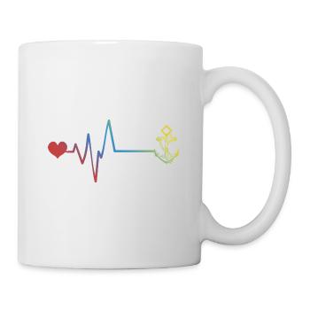 Anker Hafen Puls Herzschlag - Tasse - Weiß - Rechts