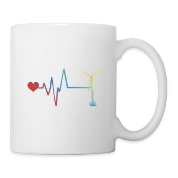 Wind Turbine Pulse Heartbeat Energy - Mug - white - Right