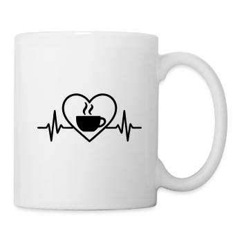 Kaffee Dampfbecher Herz - Tasse - Weiß - Rechts