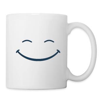 Blue Minimal Smile Icon - Mug - white - Right