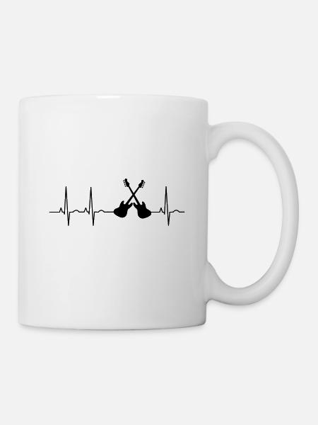 Love Gitarre Music E-Gitarre EKG Gitarrist - Tasse - Weiß