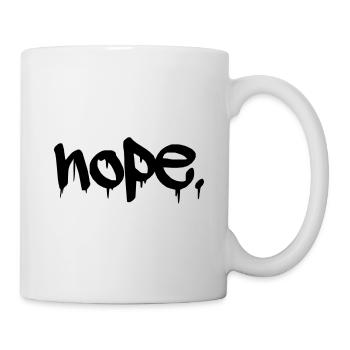 Nope in Graffiti Sprayer Schrift - Tasse - Weiß - Rechts