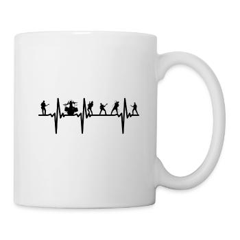 Herzschlag Band - Mon cœur bat pour la bonne musique - Mug blanc - blanc - Droite