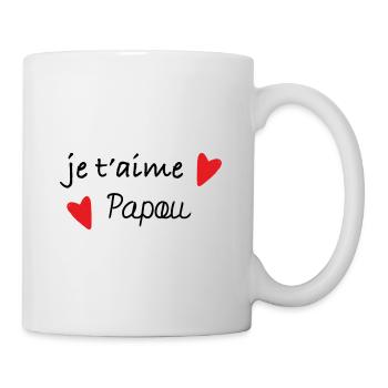 Je t'aime papou - Mug blanc - blanc - Droite