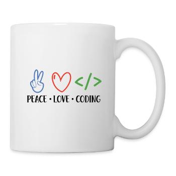 Peace Love Coding Coder Software Developer Program - Tasse - Weiß - Rechts