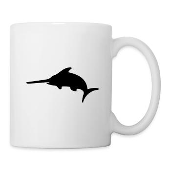 Schwertfisch Silhouette - Tasse - Weiß - Rechts