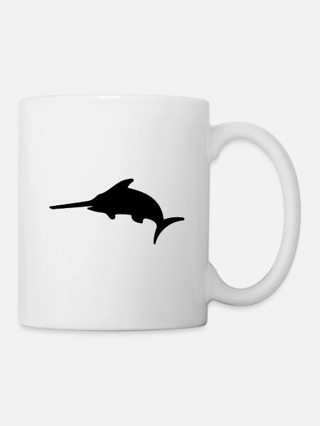Schwertfisch Silhouette - Tasse - Weiß