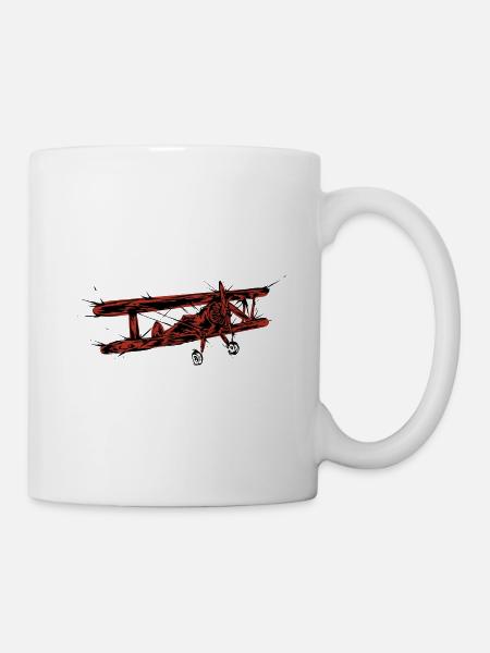 Oldtimer Flugzeug - Tasse - Weiß