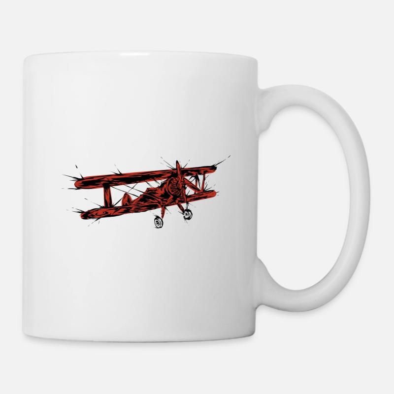 Oldtimer Flugzeug - Tasse - Weiß