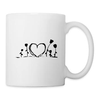 herz natur blumen rosen klimaschutz naturliebe - Tasse - Weiß - Rechts