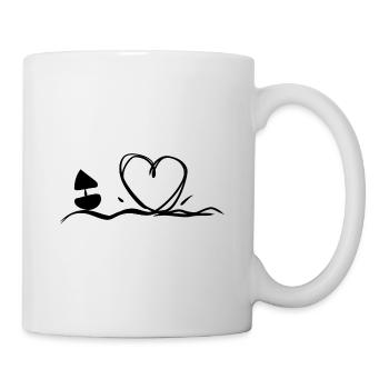 herz wasser schwimmen boot - Tasse - Weiß - Rechts
