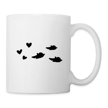 Heart animals birds fly - Mug - white - Right