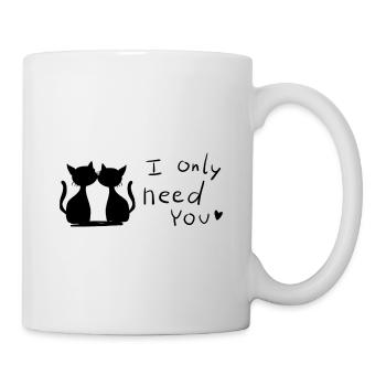 ich brauche nur dich liebe katzen - Tasse - Weiß - Rechts