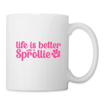 Sprollie Mom Hundemama Frauchen Sprüche Pink - Tasse - Weiß - Rechts