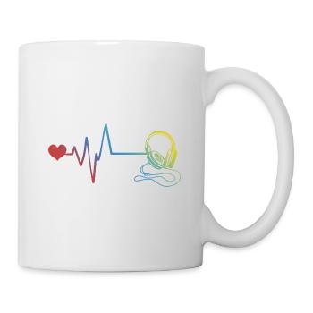 Kopfhörer Puls Herzschlag - Tasse - Weiß - Rechts