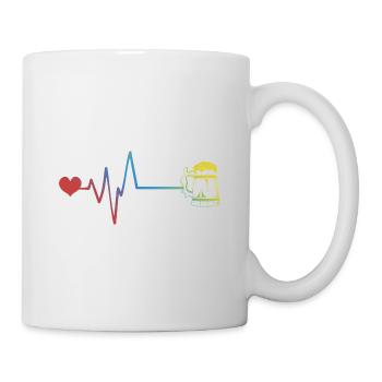 verre à bière chope à bière pulsation battement de cœur - Mug blanc - blanc - Droite