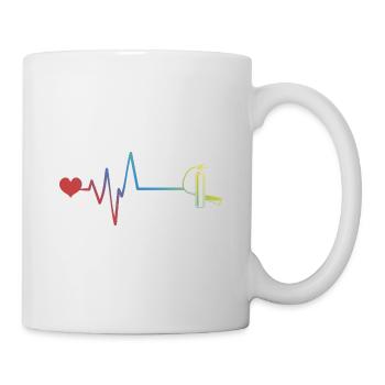 Fire extinguisher pulse heartbeat fire brigade - Mug - white - Right