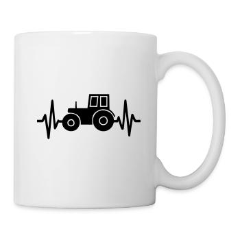 Battement Cœur Agriculteur Tracteur - Mug blanc - blanc - Droite
