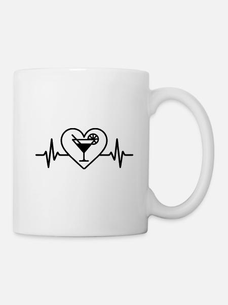 Herz Glas Cocktail - Tasse - Weiß
