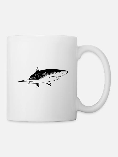 Shark - Vintage Vector Design - Mug - white