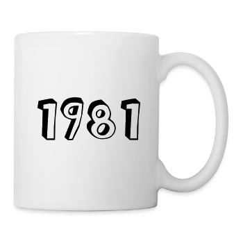 Year of birth 1981 Birthday - Mug - white - Right