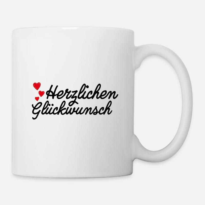 Herzlichen Glückwunsch Gratulation - Tasse - Weiß