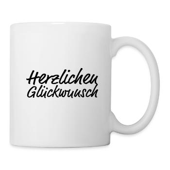 Herzlichen Glückwunsch Gratulieren - Tasse - Weiß - Rechts