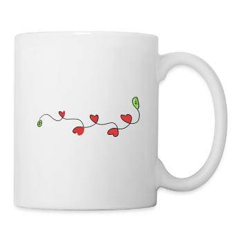 line leaves heart heart symbol stroke - Mug - white - Right