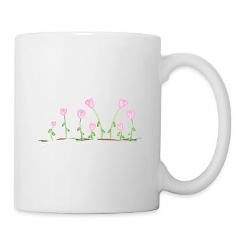 natural flowers rose earth line pattern - Mug - white - Right