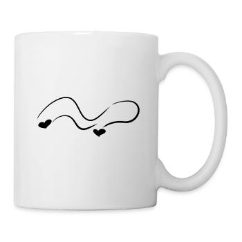 hearts pattern wave line curve - Mug - white - Right