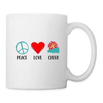 Peace Love Cheer Cheerleading Cheerdance Sports Tu - Tasse - Weiß - Rechts